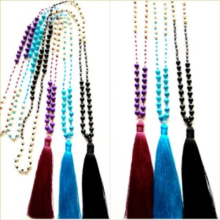 50 pieces free shipping all color mix stone beads tassels necklaces pendant